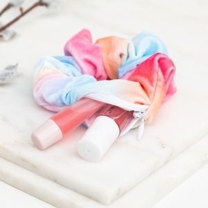 Velvet Scrunchie with Zipper Pocket